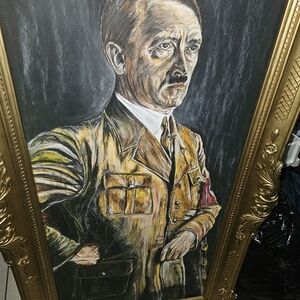 Huge Painting 5'x3' Of A.H., leader of ww2 germany. Collectors Item.